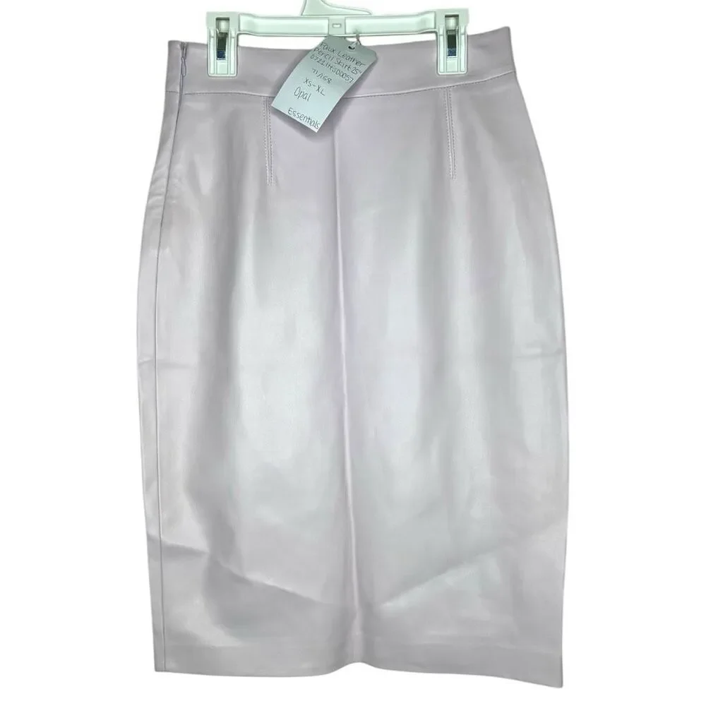Susana Monaco Essential Faux Leather Pencil Skirt in Opal Small - Picture 11 of 16